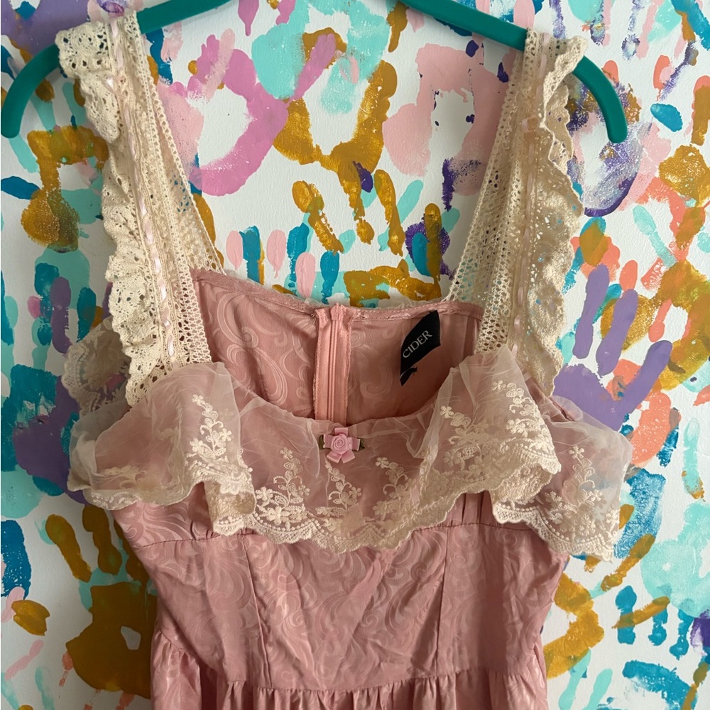 Cider Blush Dress with Lace Detail - Picture 3 of 5